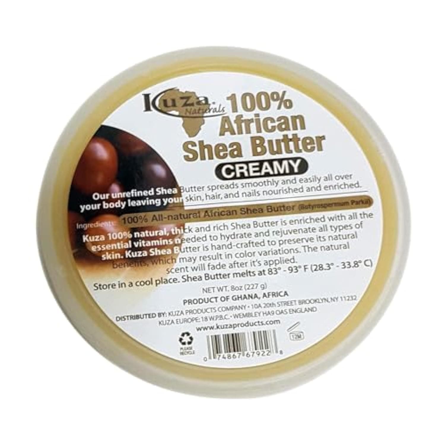 Kuza African Shea Butter Creamy 8 Oz