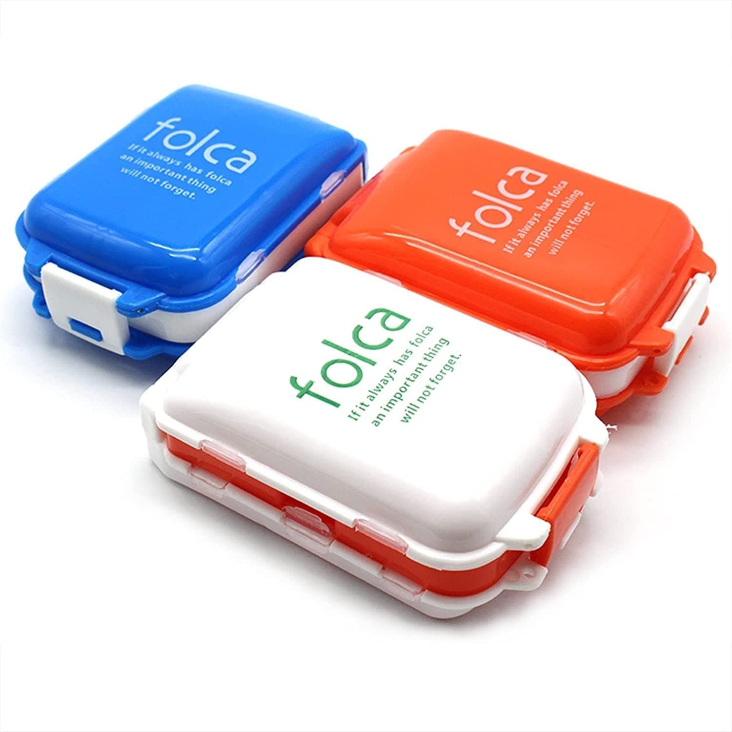2 Piece Medicine Box Mini Vitamin Pill Tablet Case Organizer, Random color