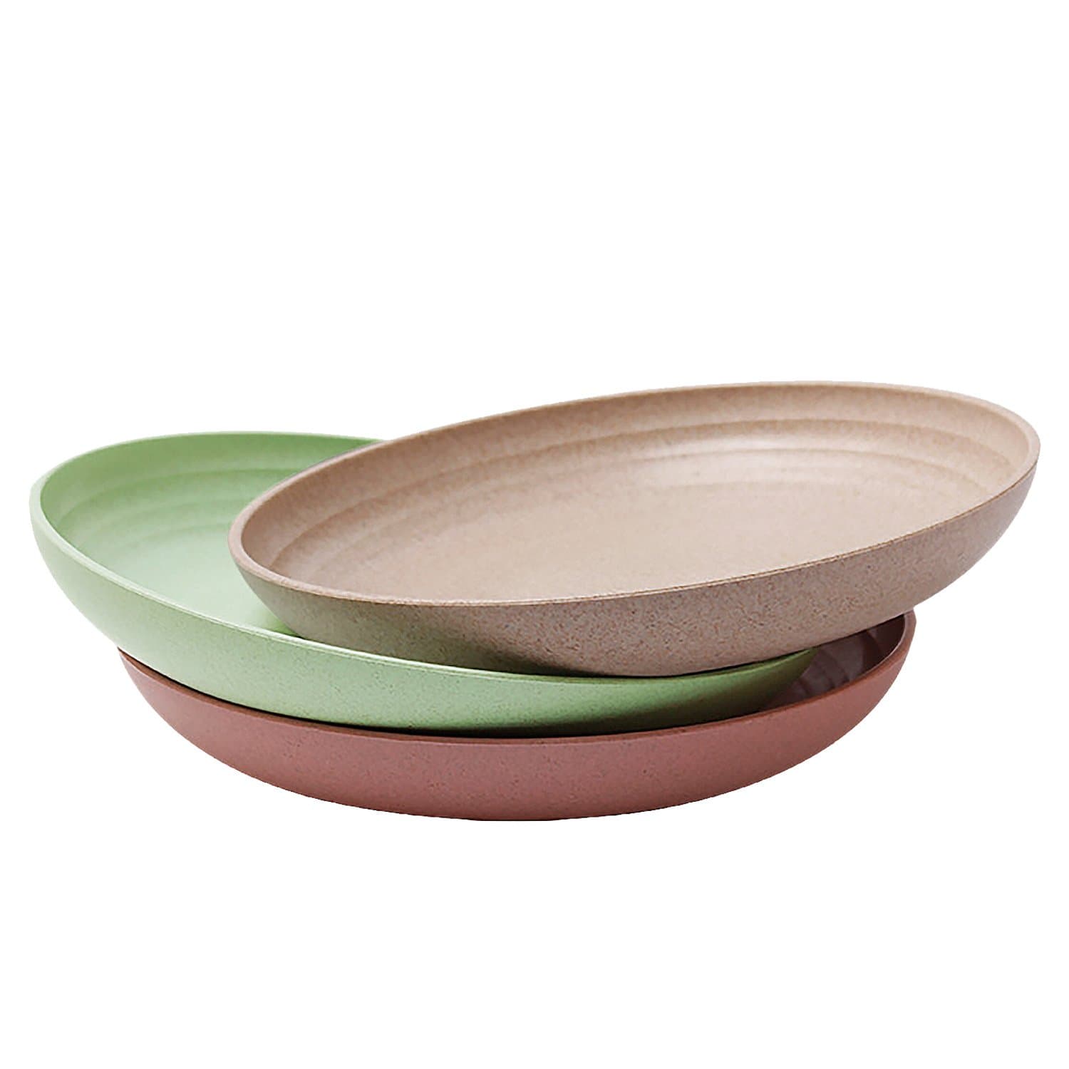 3 Pack Lightweight Wheat Straw Plates 7.87 Unbreakable Kids Plates Set, Non-toxin Healthy Eco-friendly Dishes, Dinner Plates Dishwasher Safe Microwave Safe Tableware Dinnerware