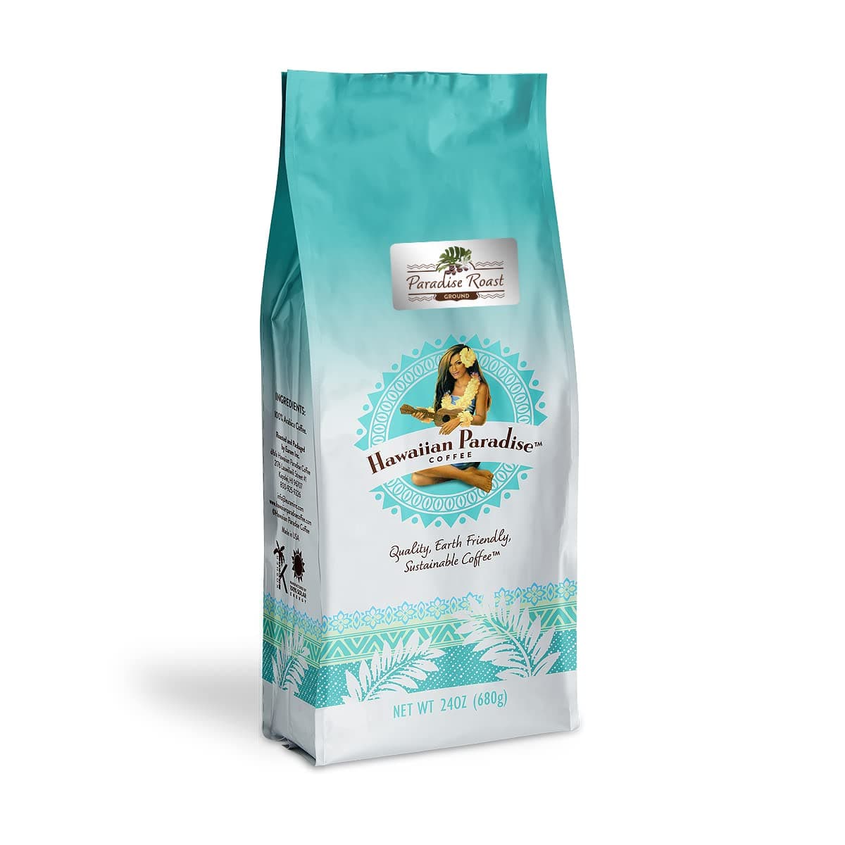 Ground - Medium Roast -100% Arabica Coffee Premium Rich Flavored Bold Signature Brewed Coffee from the Finest Beans (Paradise Roast, 24 Ounces)