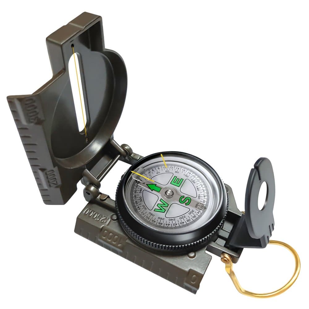 VANVENEMultifunctional Military Compass, Amy Green, Waterproof and Shakeproof, Compass for Outdoor, Camping, Hiking, Military Usage, Gifts