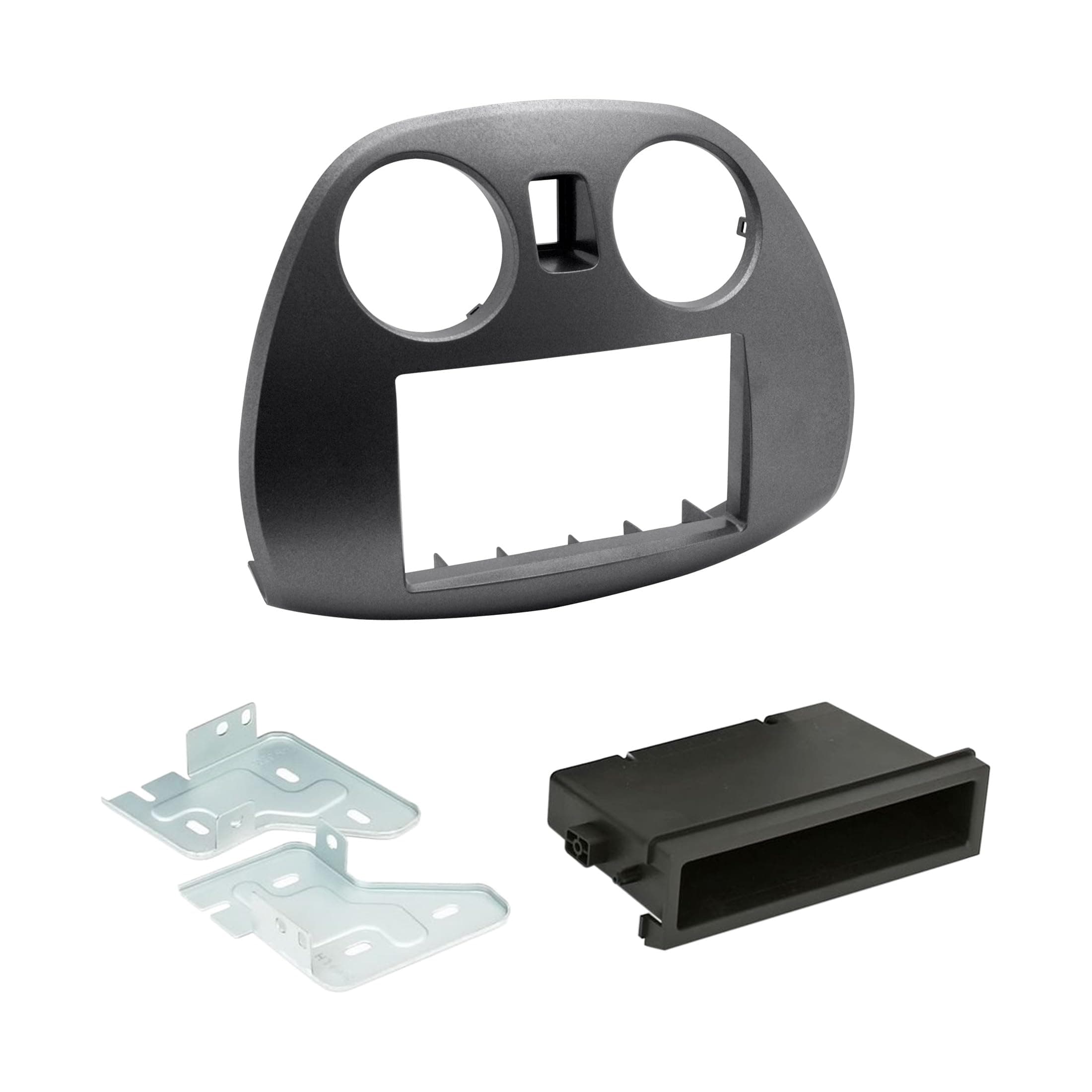 MI3017B Compatible with 2006-11 Mitsubishi Eclipse ISO Double DIN & DIN+Pocket Dash Kit Black