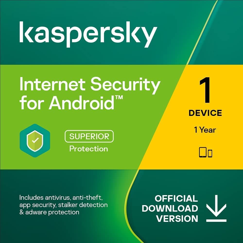 Kaspersky Internet Security for Android Latest Version- 1 Device, 1 Year (Code emailed in 2 Hours - No CD)