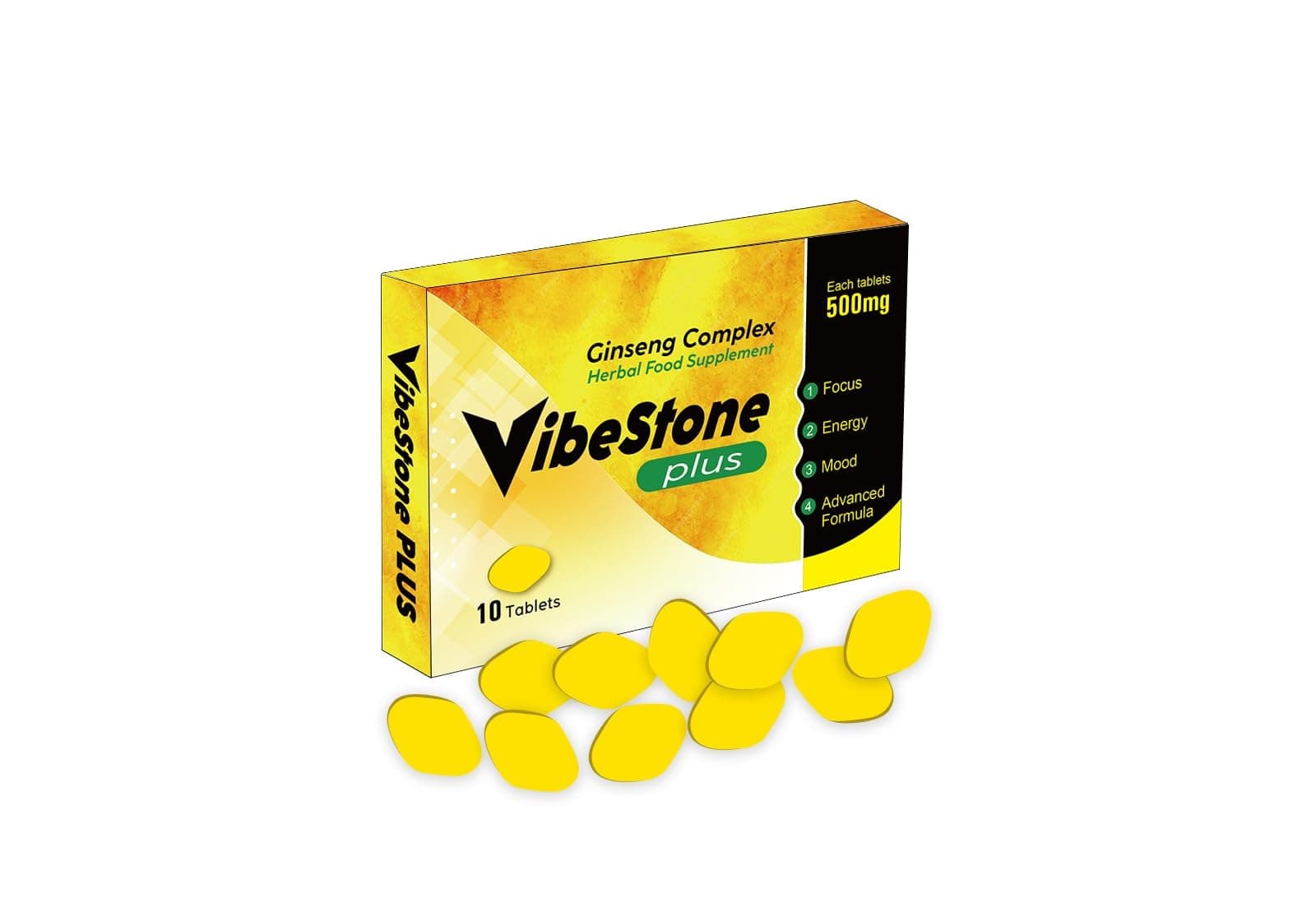 Plus - Extra Stronger Harder Gold Standard 500MG | Maximum Duration, Immediate Effect, Without Contraindications, 100% Natural LIBIDO Power Booster 10 Ginseng Tablets