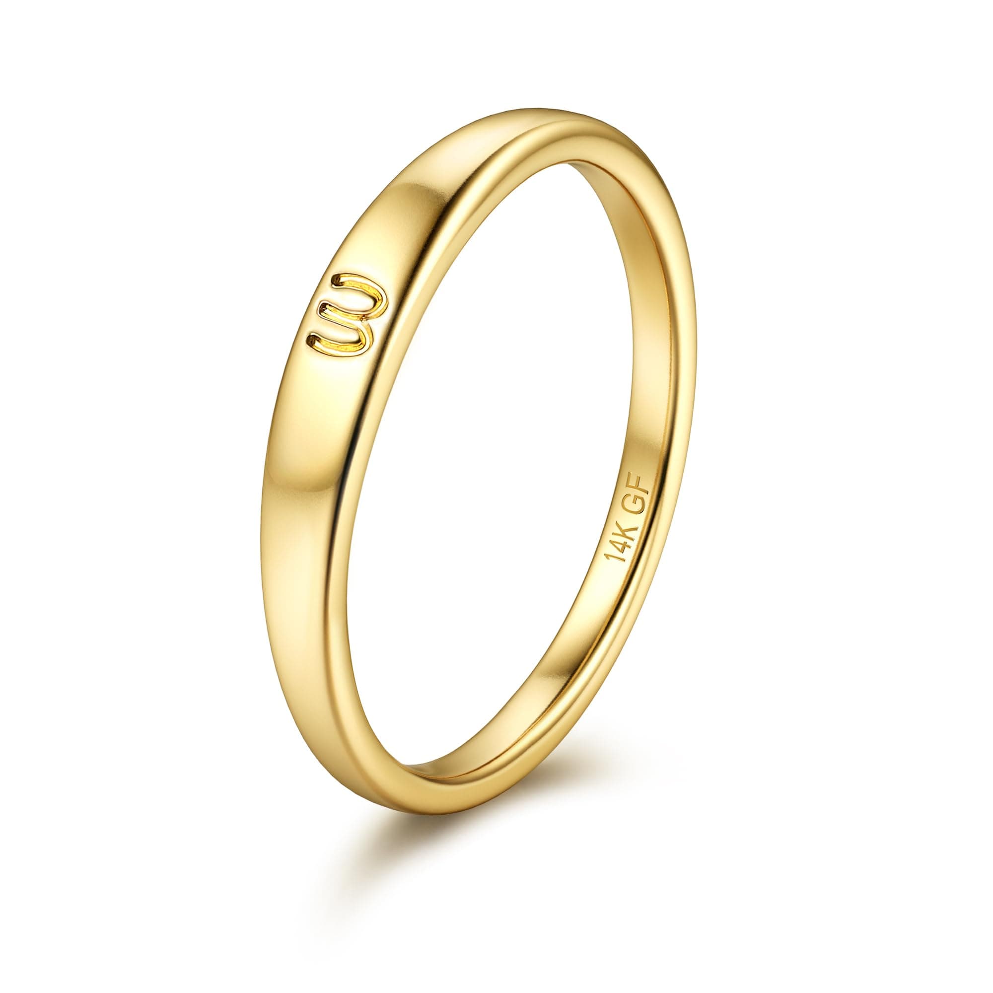 FIASASO14K Gold Filled Initial Ring for Women Teen Dainty Gold Ring Non Tarnish Simple Letter Band Rings Signet Ring Stackable Thin Pinky Alphabet Thumb Rings Initial Jewelry Gifts Size 6 7 8 9 10