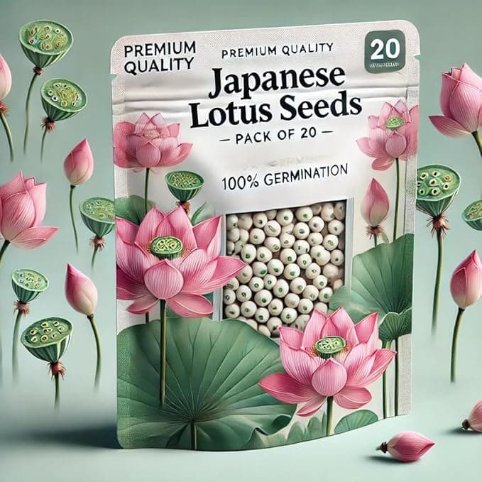 Ezeegrow Japanese Lotus Seed High Germination Rate Premium Pack for Planting in Water Indoor Lotus Kamal Gatta Flower Seed Home Gardening Indoor Outdoor Home Balcony (Pack of 40, 2, count)