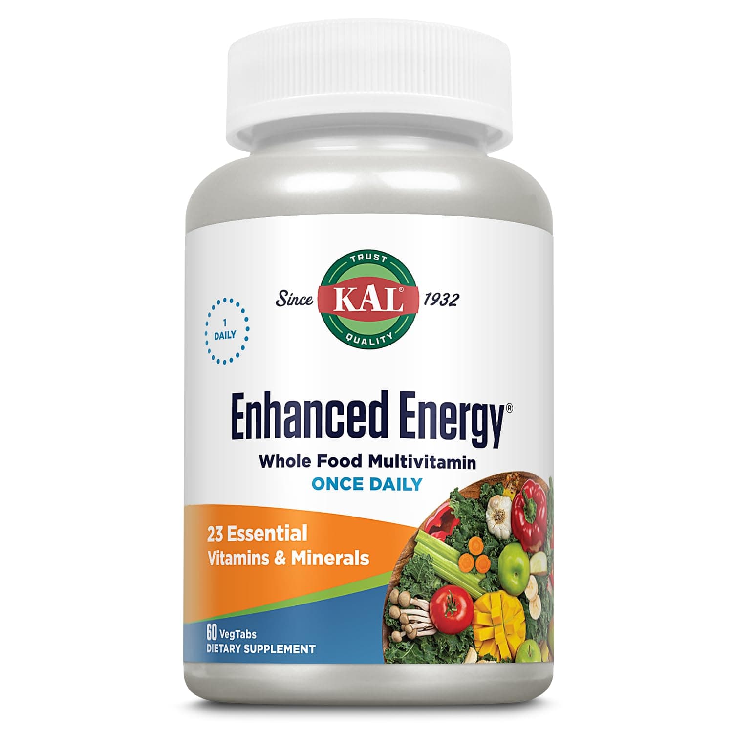 Enhanced Energy, Once Daily Whole Food Multivitamin, 60 Vegetarian Tablets