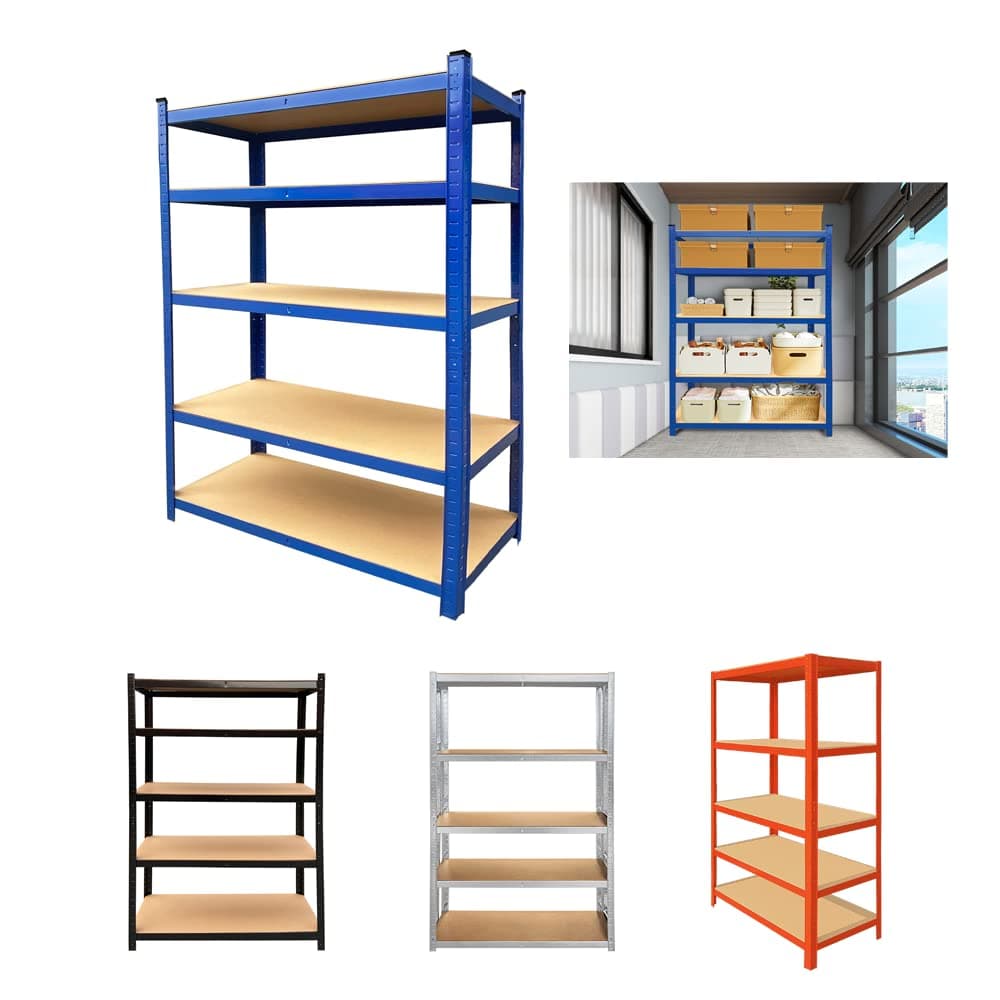 5 Tier Kitchen Shelving Unit with Adjustable Shelves, Corner Unit Storage Kitchen Tool Rack, Kitchen Standing Shelf Units for Microwave Oven Spices, Pots, and Pans, 1500H 700W 300D, 875kg Total Load