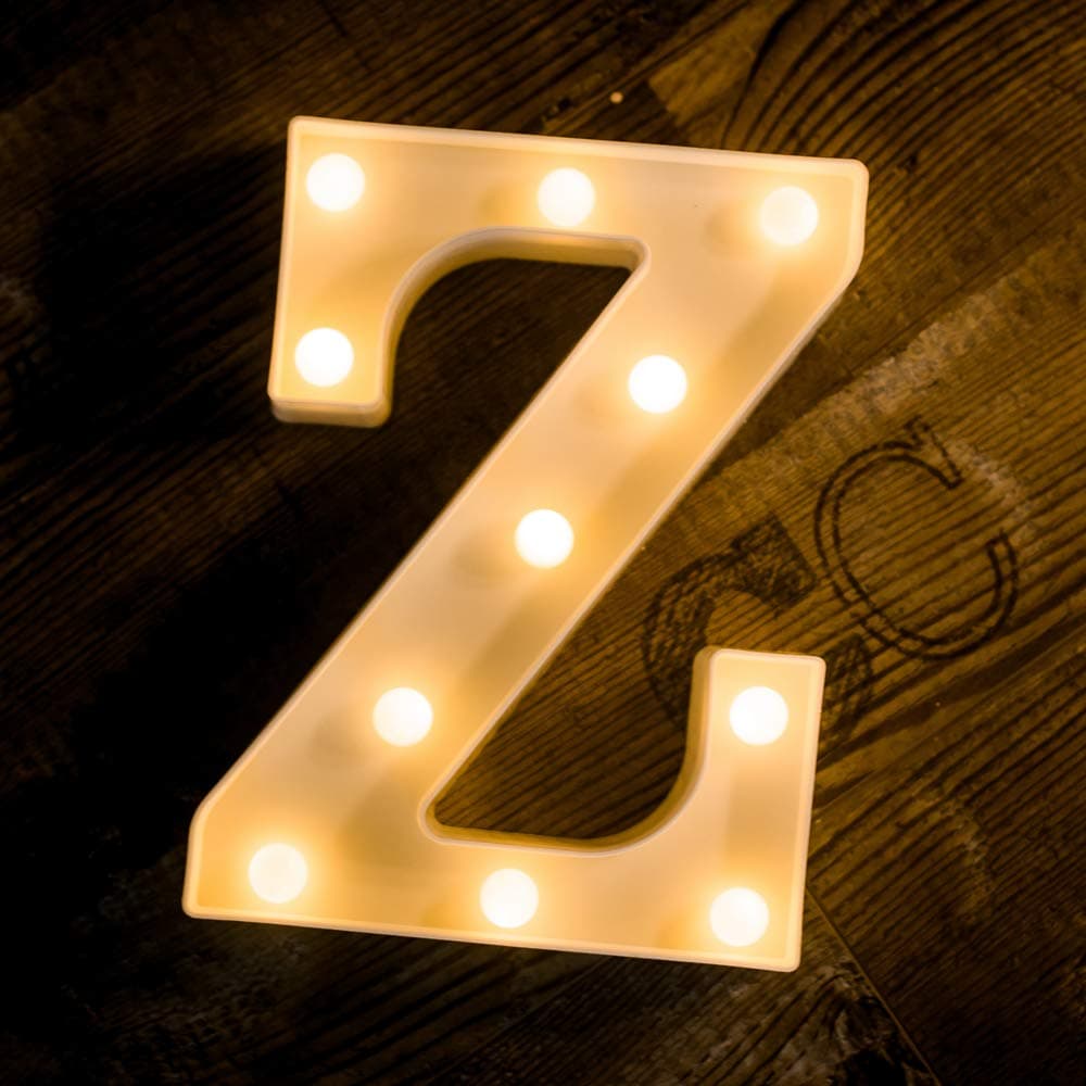 Foaky LED Letter Lights Sign Marquee Light Up Letters Sign for Night Light Wedding/Birthday Party Battery Powered Christmas Lamp Home Bar Decoration(Z)