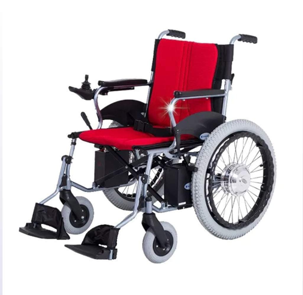 cvhtroe Electric Wheelchairs，Foldalite Trekker Powerchairs - Electric Motorized Wheelchair for Adults with Treaded Rear Wheels，