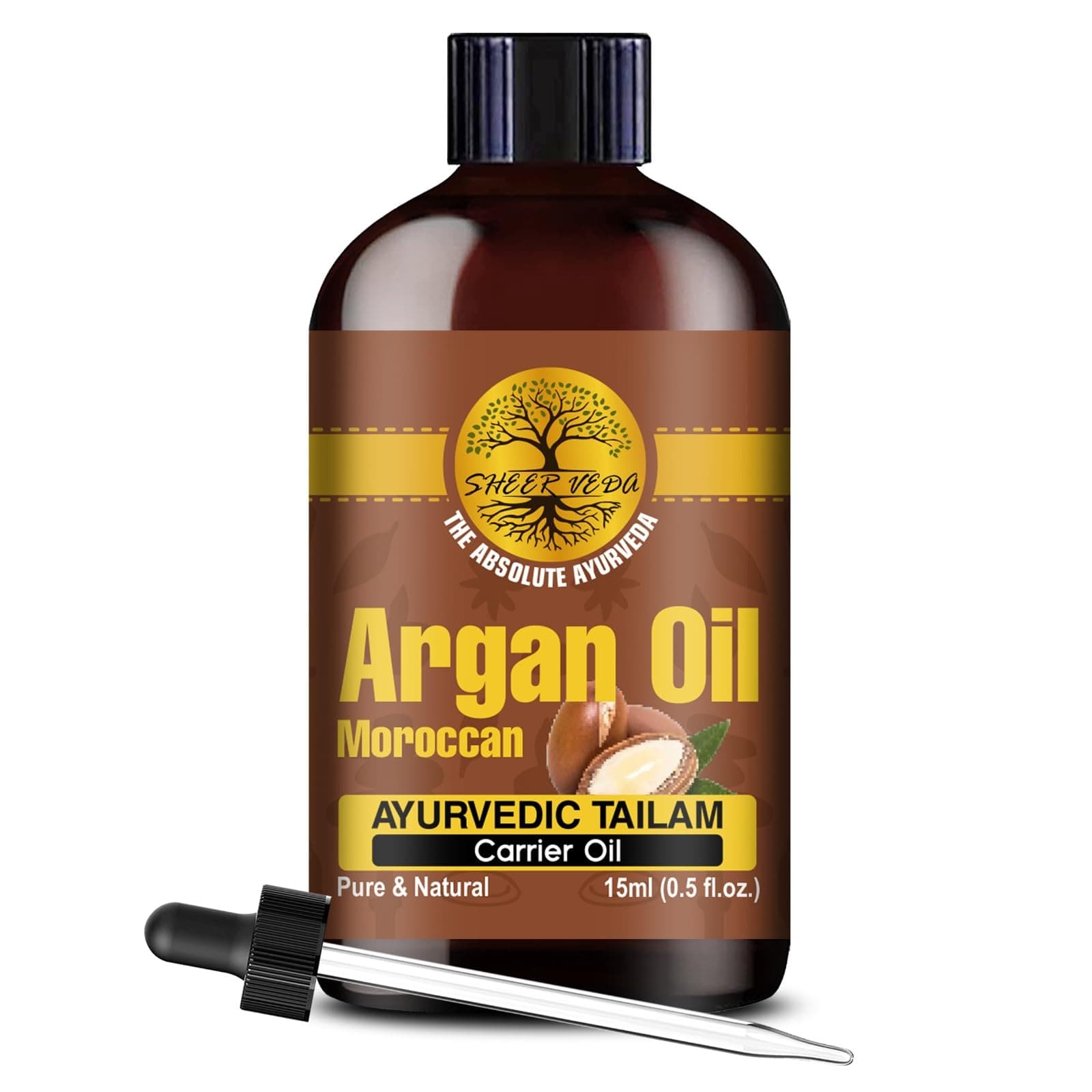 Sheer Veda Argan Oil For Hair, Skin and Body Organic and Cold Pressed Argan Oil 15 ML
