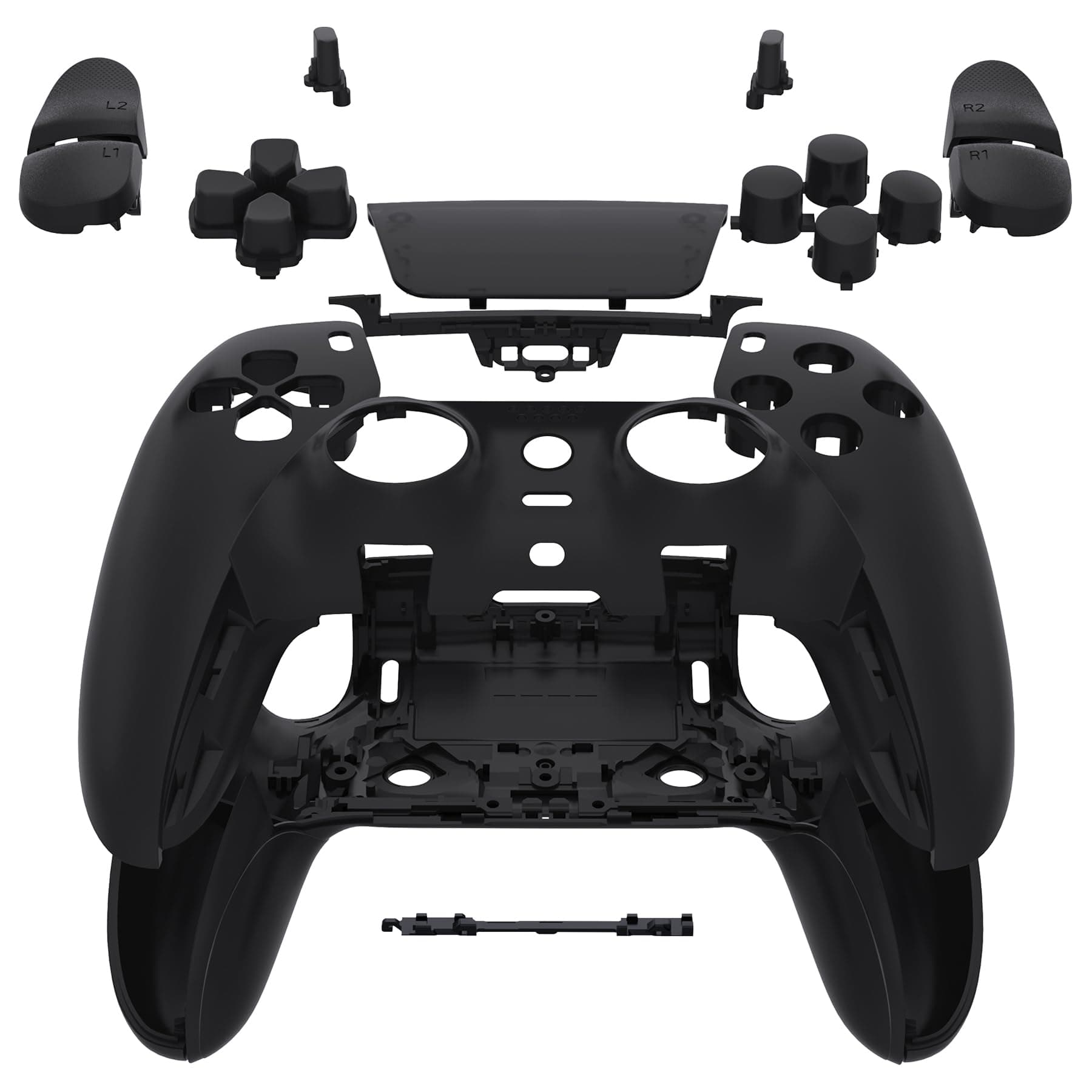 Full Set Shell with Buttons Touchpad Cover Compatible with ps5 Edge Controller, Black Custom Replacement Decorative Trim Shell Front Back Plates Compatible with ps5 Edge Controller