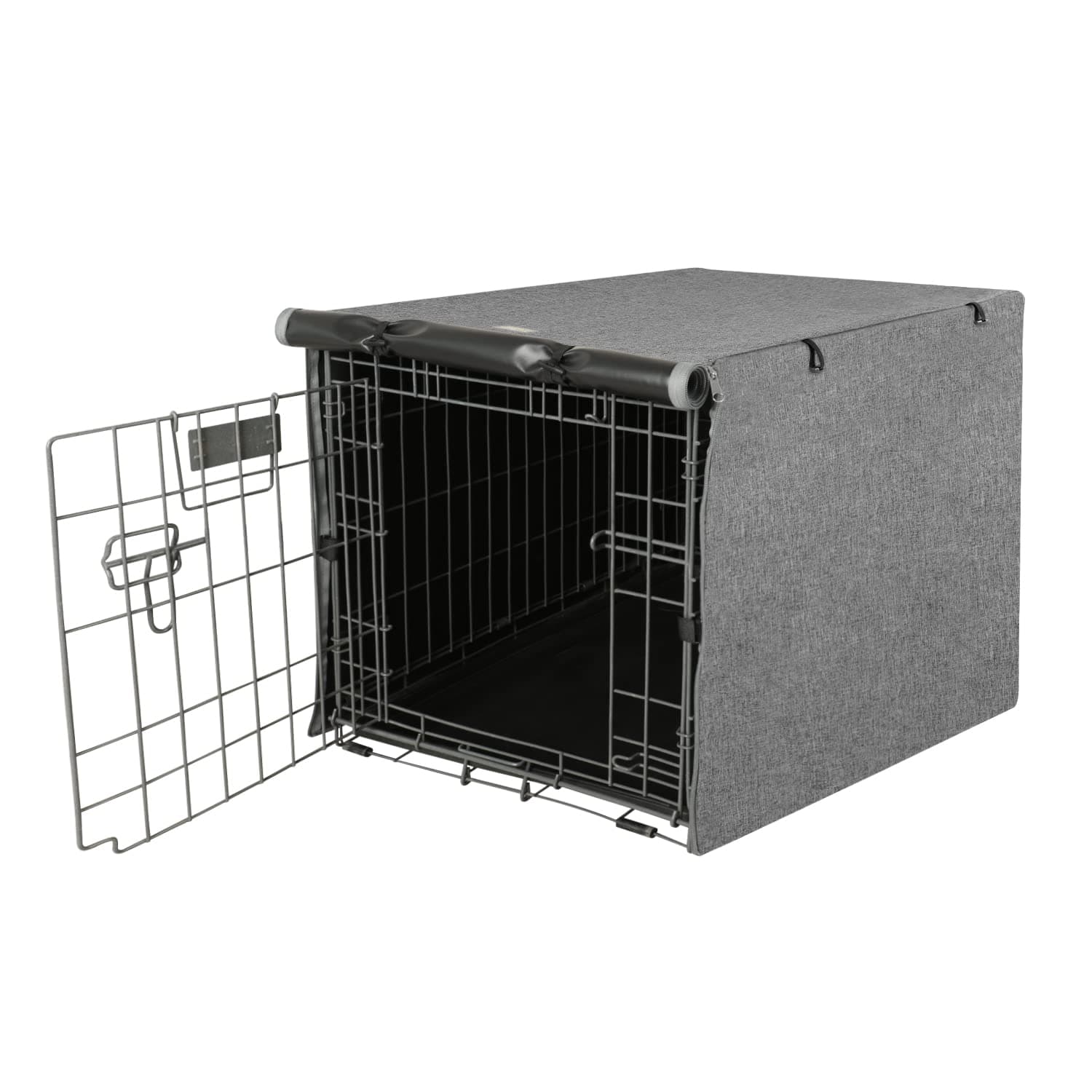Dog Crate Cover - Kennel Cover Fit for 36 Inch Dog Crate, Double Door Polyester for Wire Puppy Cage Indoor Outdoor Protection, Grey
