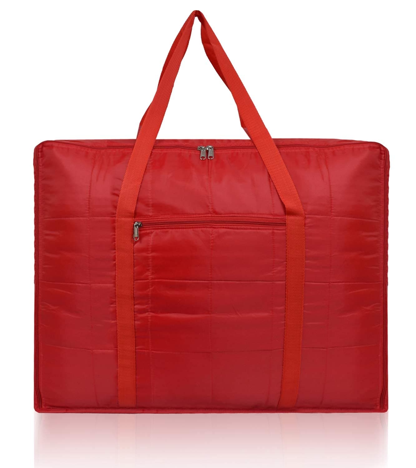 Amazon Brand - Solimo Parachute Jumbo Underbed Rectangular Storage Bag with Zipper and Handle, Red, Standard