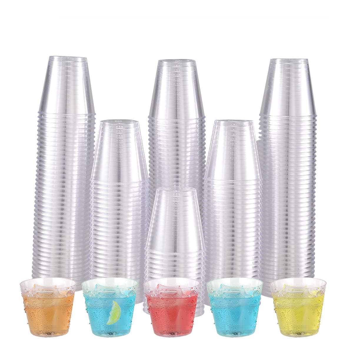 JOLLY CHEF 500 Clear Plastic Shot Glasses, 2 oz, Disposable, Ideal for Parties, Weddings, Holidays, Picnics, Events, Wine Tasting
