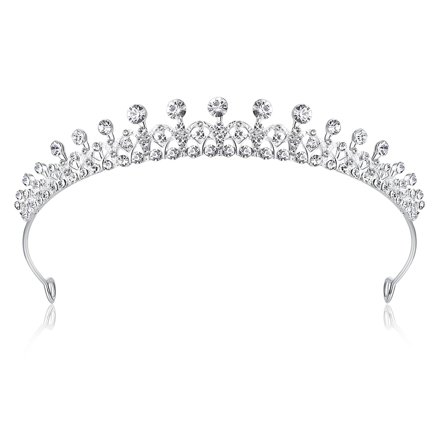 Lovelyshop Ribbon Shape Crystal Princess Bridal Alloy Tiara for party wedding Quinceanera