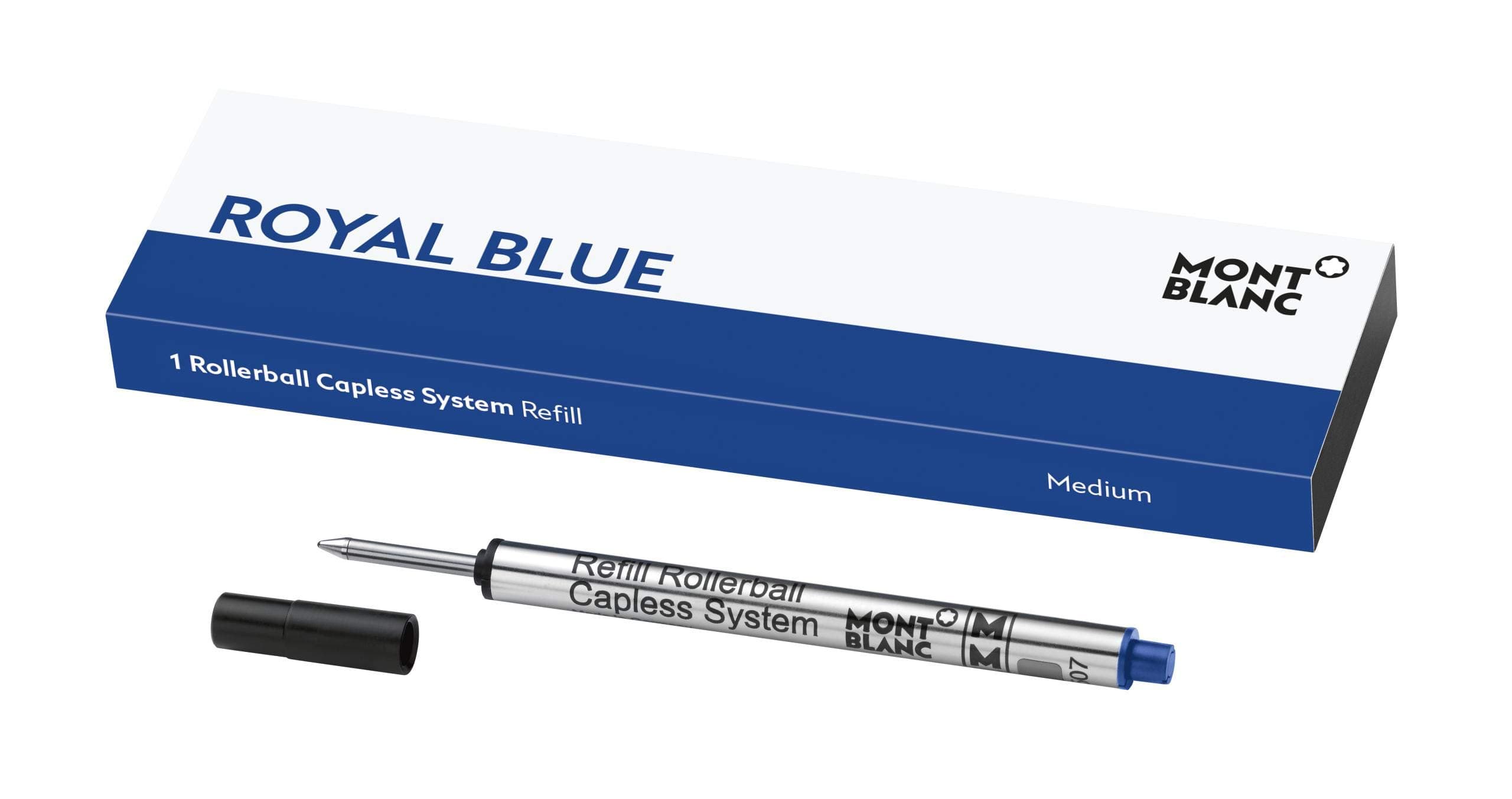 MONT BLANC Rollerball Capless System Refill (M) Pacific Blue 113778-Pen Refills With A Medium Tip-1 X Dark Blue Pen Cartridge