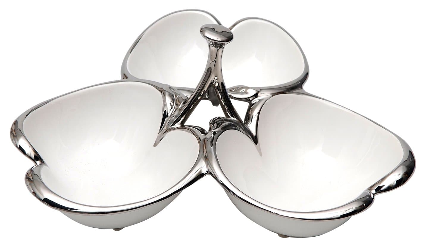 Burkina Home Decor 350913 Decorative Bowl, Ceramic, White, 40 x 37 x 37 cm