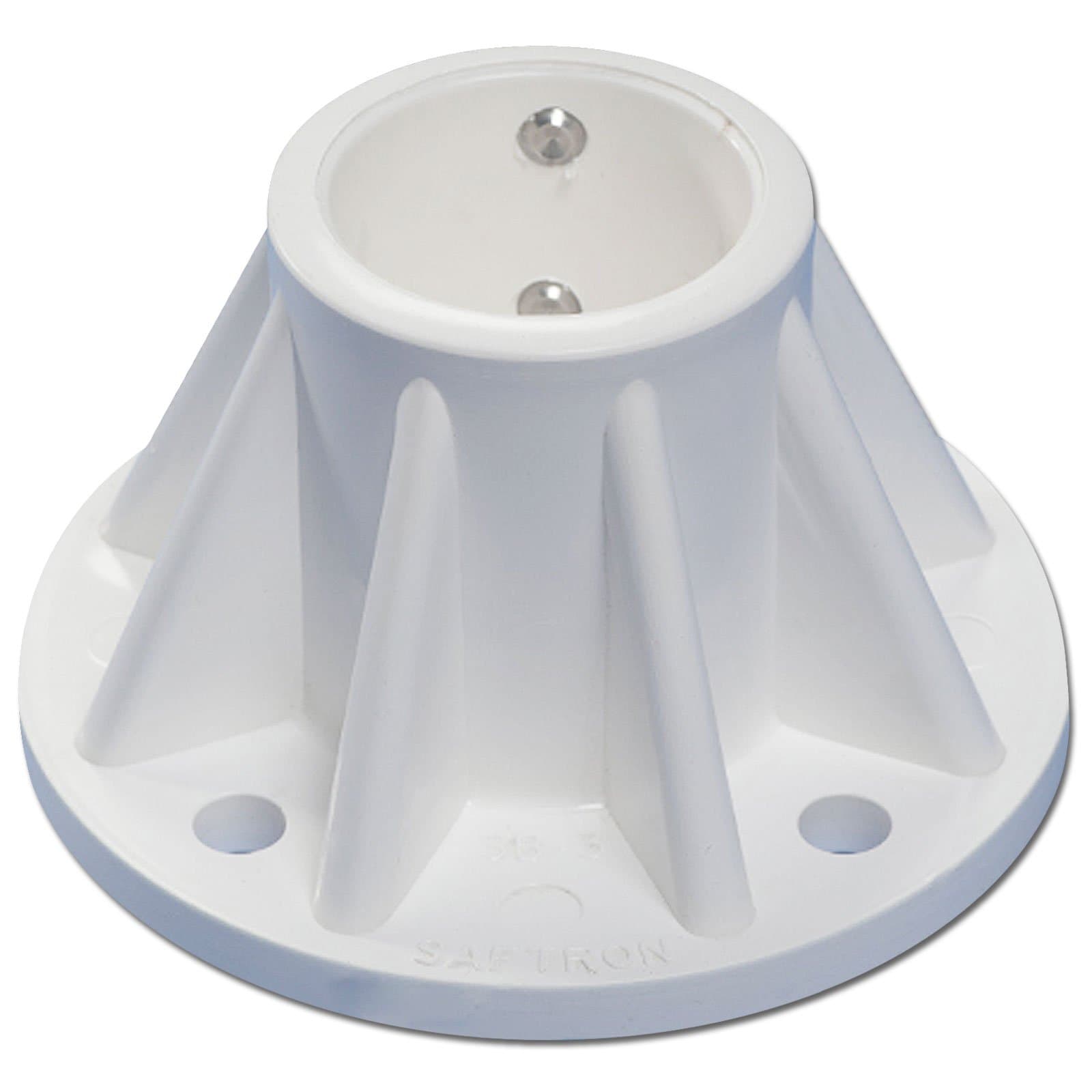 Saftron 3 inch White Surface-Mount Base for 1.9 inch OD Swimming Pool ladders SB-3-W