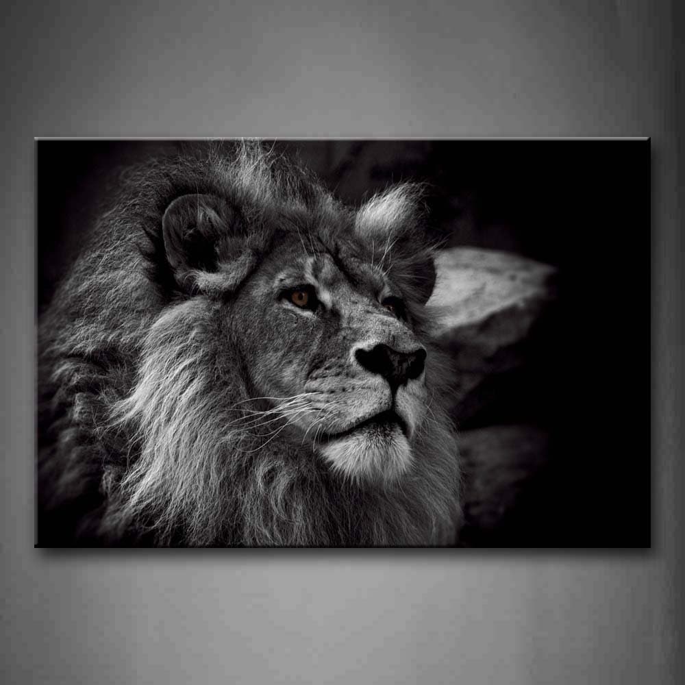 Black And White Gray Lion Head Portrait Wall Art Painting Pictures Print On Canvas Animal The Picture For Home Modern Decoration