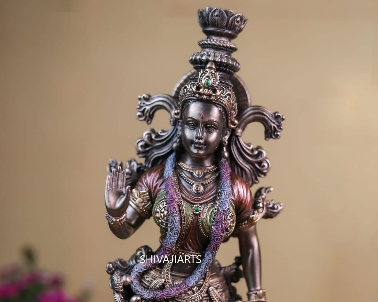 SHIVAJI ARTS Radha Statue, 15” Bonded Bronze Goddess Radha Statue, Indian Lady Sculpture, Shyama, Kishori. Hindu Goddess of Love, Compassion and Devotion