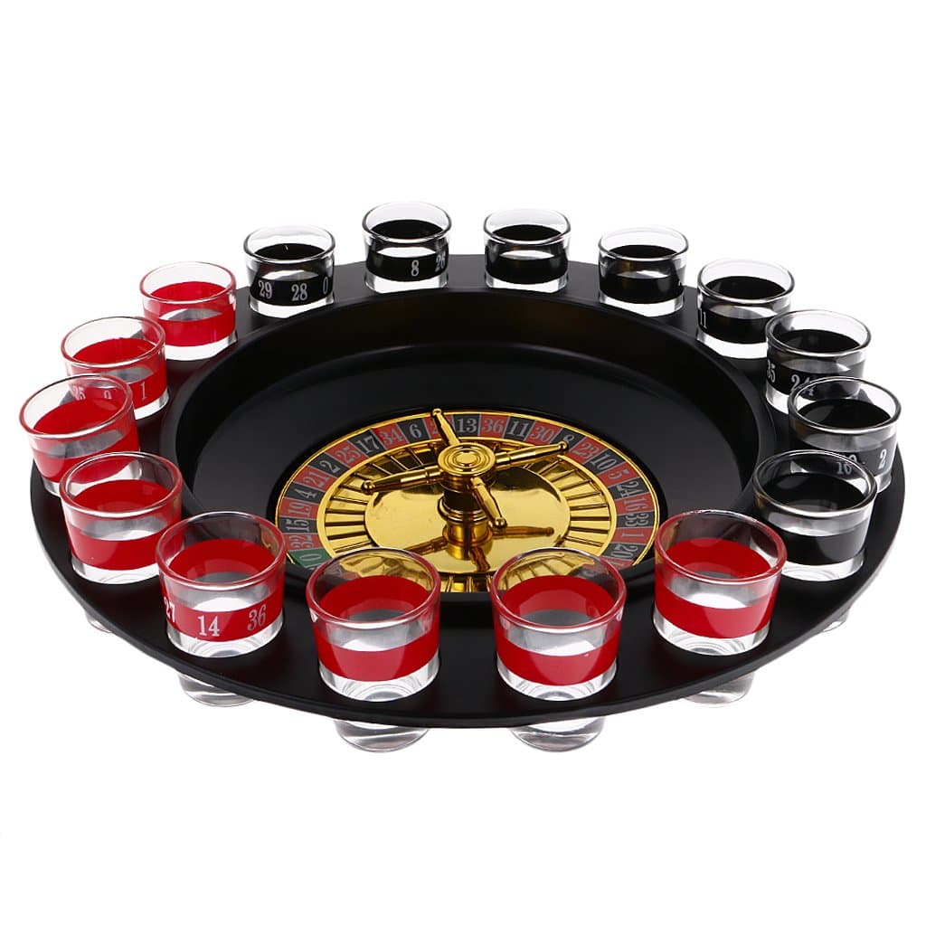 Jili Online Creative Lucky Shot Drinking Game Russian Drinking Casino Roulette Set Adult Party with 16 Shot Glasses 2 Balls