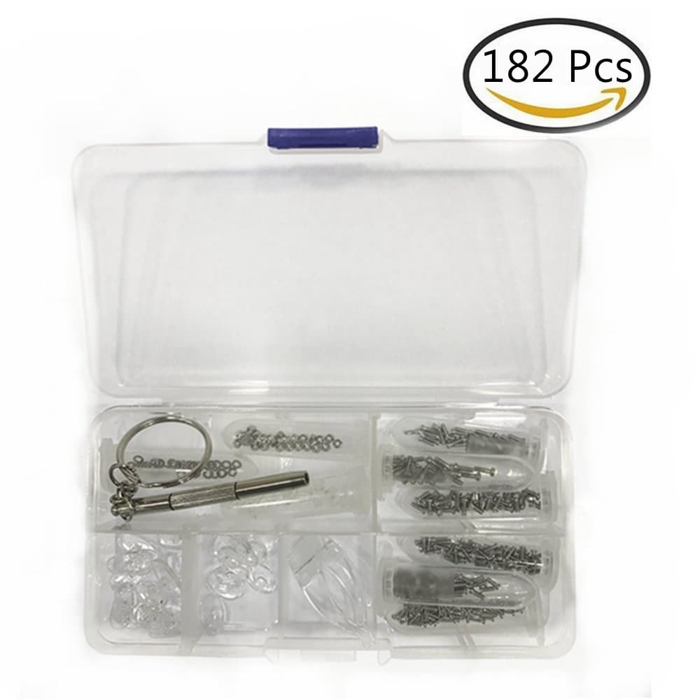 Glasses Sunglasses Repair Cleaning Kit Nose Pads Screwdrivers Screw nut-Universal Glasses and Sunglasses Repair Kit