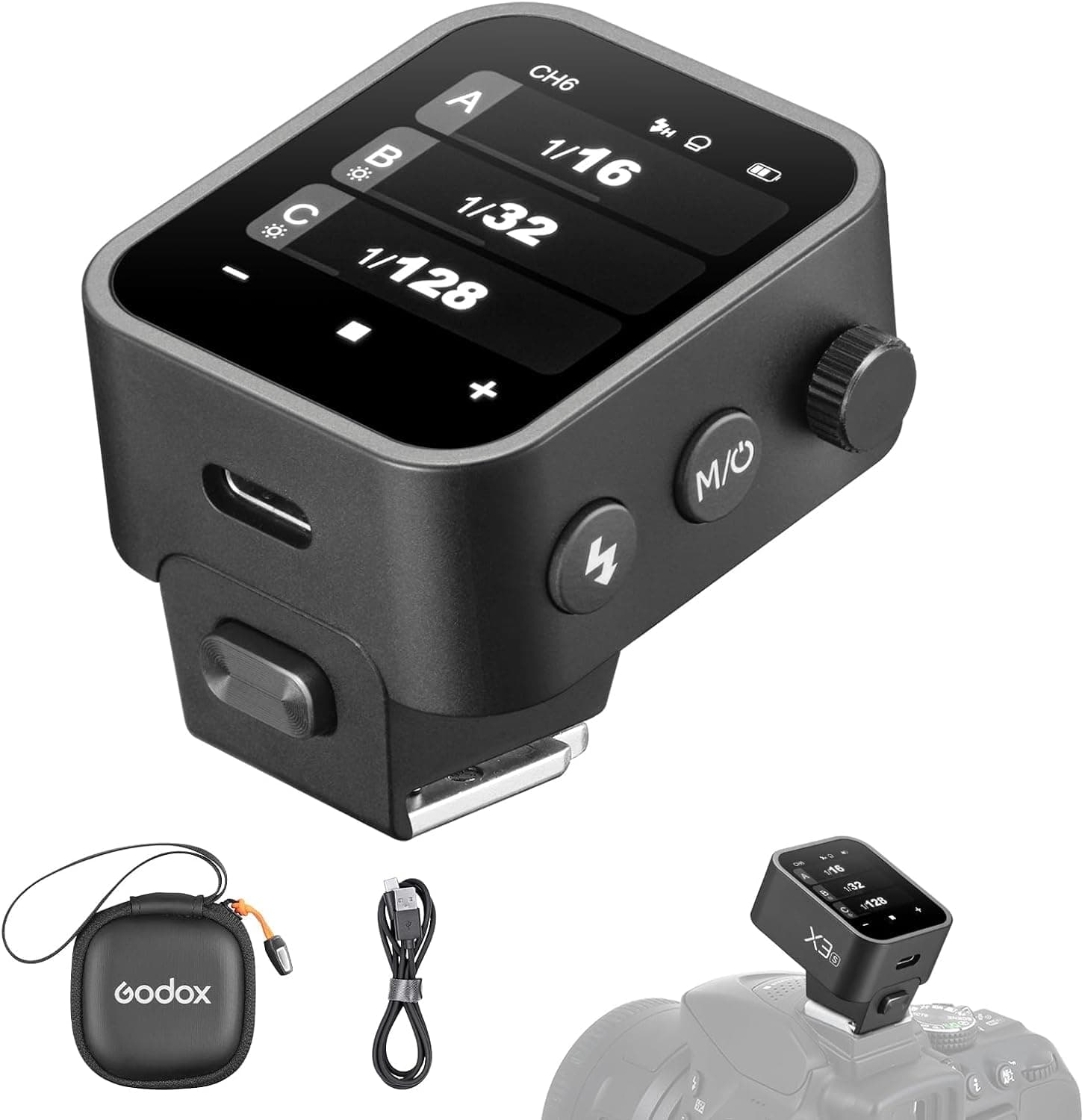 Godox X3-S Touchscreen TTL Wireless Flash Trigger for Sony Camera, 1/8000s HSS TTL TCM Function, Built-in Battery USB-C Charge Flash Transmitter Compatible with Sony A7IV A7C A7M4 A7R A7RIII