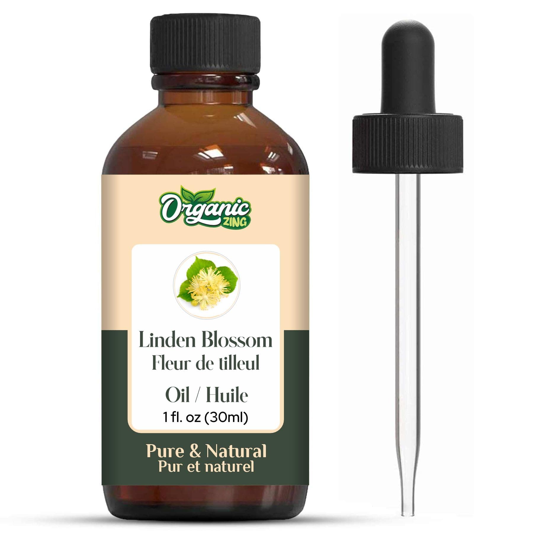 Organic Zing Linden Blossom (Tilia) Oil | Pure and Natural Essential Oils for Scent, Skin Care and Massage - 30ml/1.01fl oz