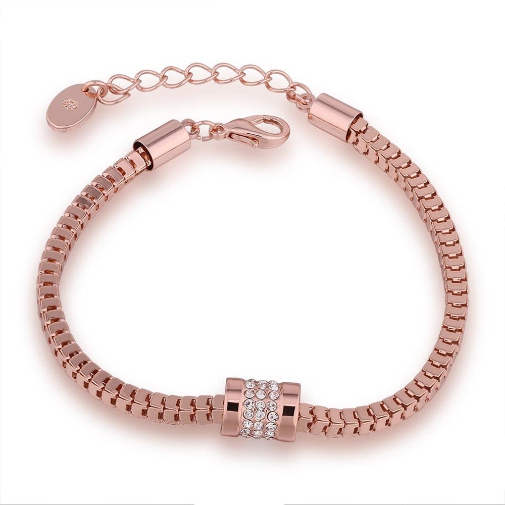 Women'S Jewerly Rose Gold Geometric Bracelet 18K Gold Plated Classic Bracelet with Cubic Zircon Crystal Jewelry for Women