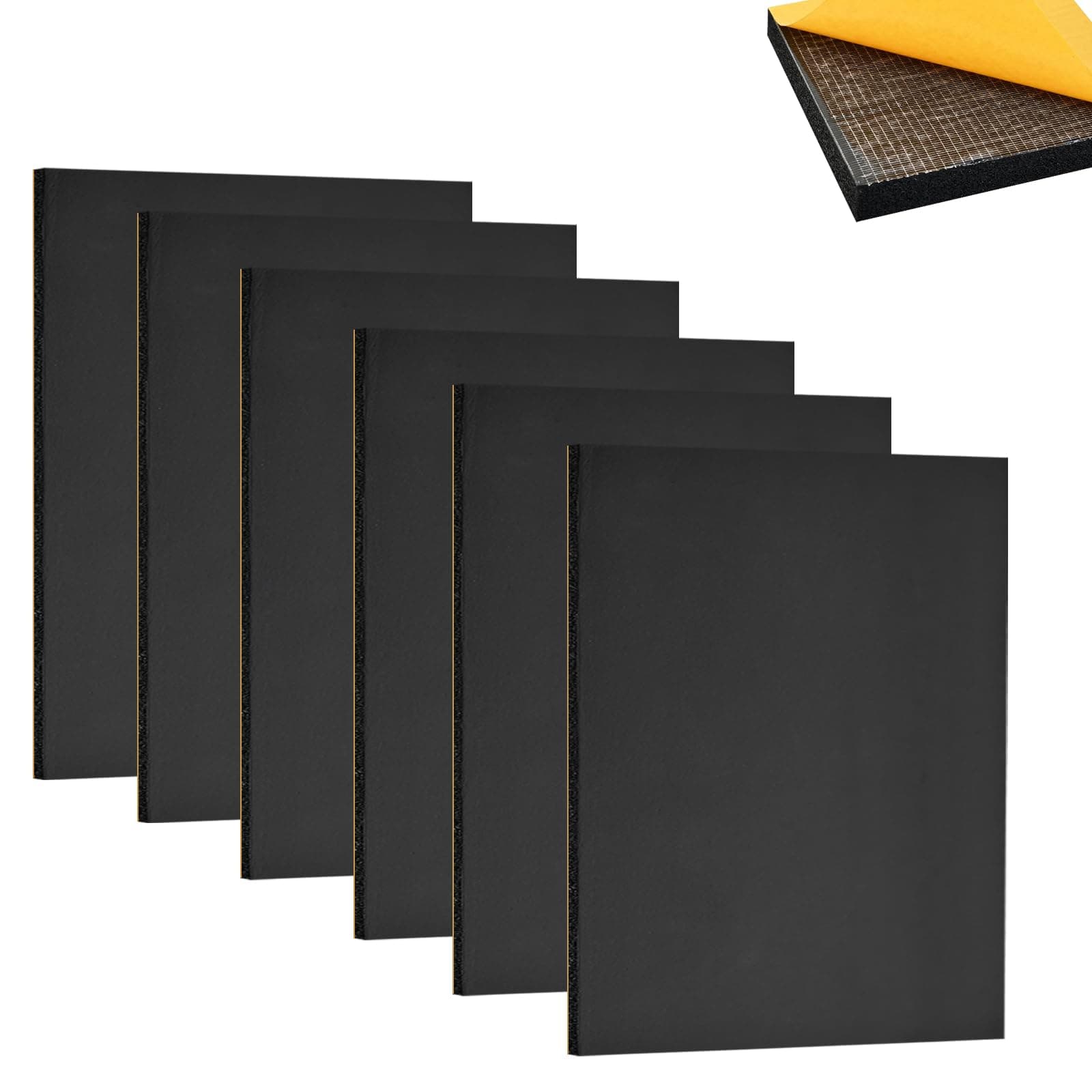 6Pcs Foam Sheets Self Adhesive- 3mm Thick- 300mm x200mm,Floor Protector Pads,Furniture Pads Non-Slip,Thick Closed Cell Foam Neoprene Rubber Sheets Pads Insulation Anti Vibratio