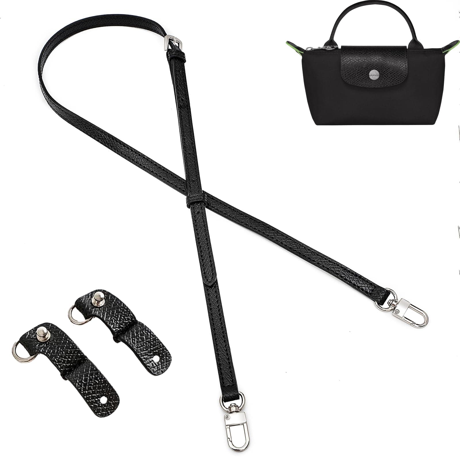 Purse Straps Replacement, Leather Handbag Crossbody Shoulder Strap Adjustable for Longchamp Bag Women