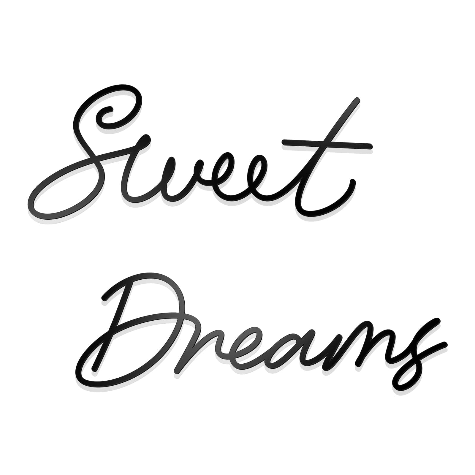 Sweet Dreams Wall Decor Metal Wall Art Large Modern Living Room Farmhouse Sign for Bedroom Black Metal Wall Art for Office and Home Wall Decor (Black, Farmhouse)