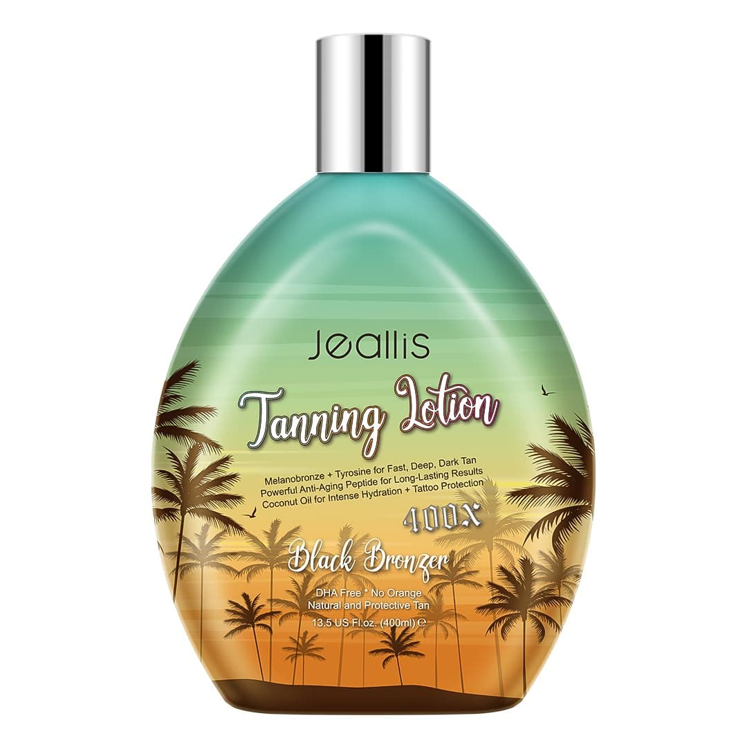 Extreme Dark Tanning Lotion Accelerator for Indoor Tanning Beds & Outdoor Sun Tan with Bronzer to Get Dark Fast Tan, Bronzing Tanning Lotion with Tattoo Protecting Formula, DHA Free, 13.5oz