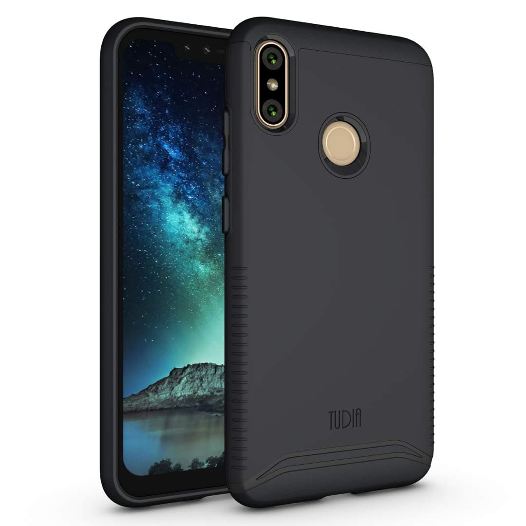 TUDIA BLU VIVO XI+ Case, Slim-Fit Heavy Duty [Merge] Extreme Protection/Rugged but Slim Dual Layer Case for BLU VIVO XI+ [NOT Compatible with VIVO XL4] (Matte Black)