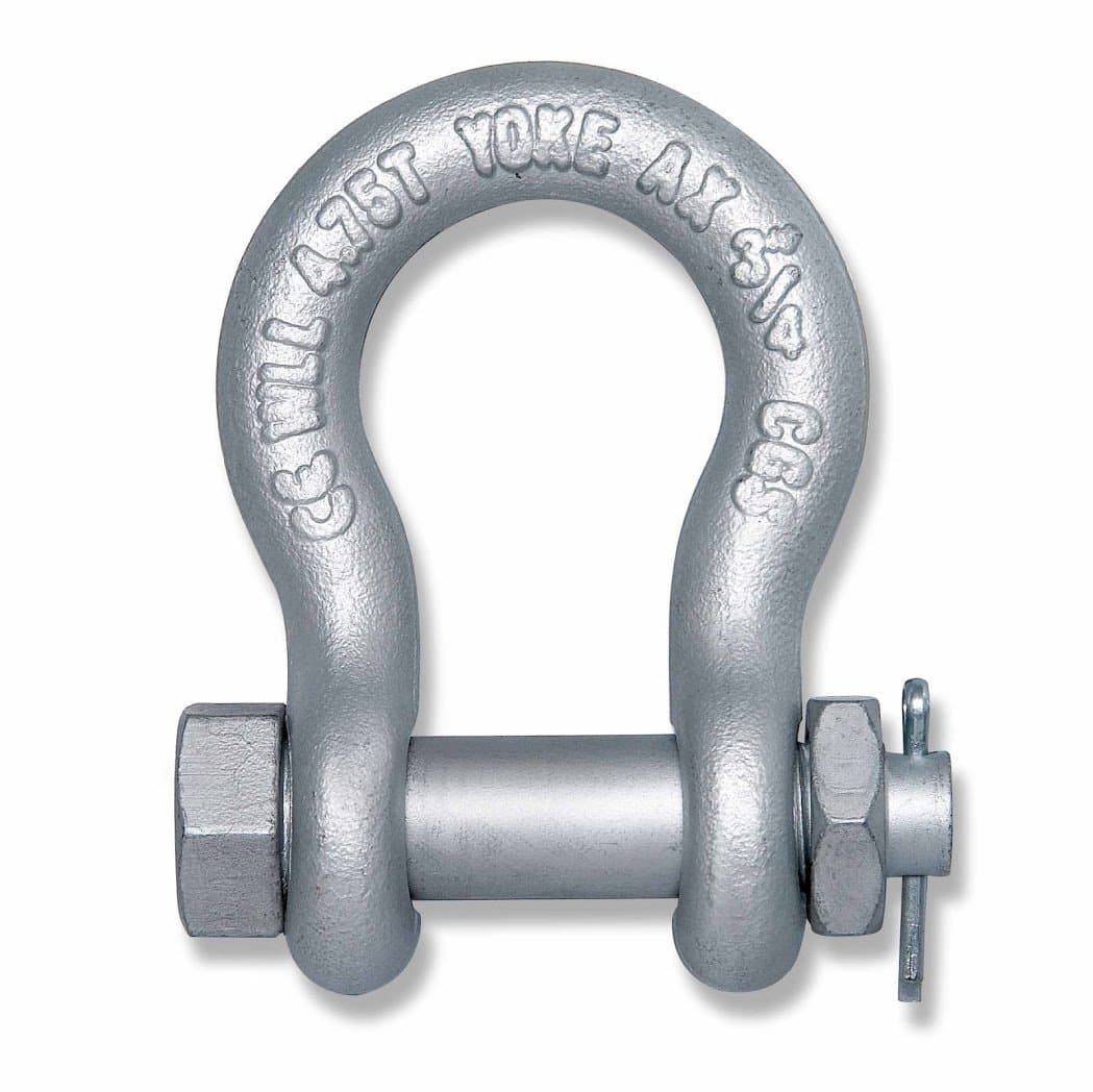 8-838-16 YOKE Carbon Anchor Shackle with Bolt, Large