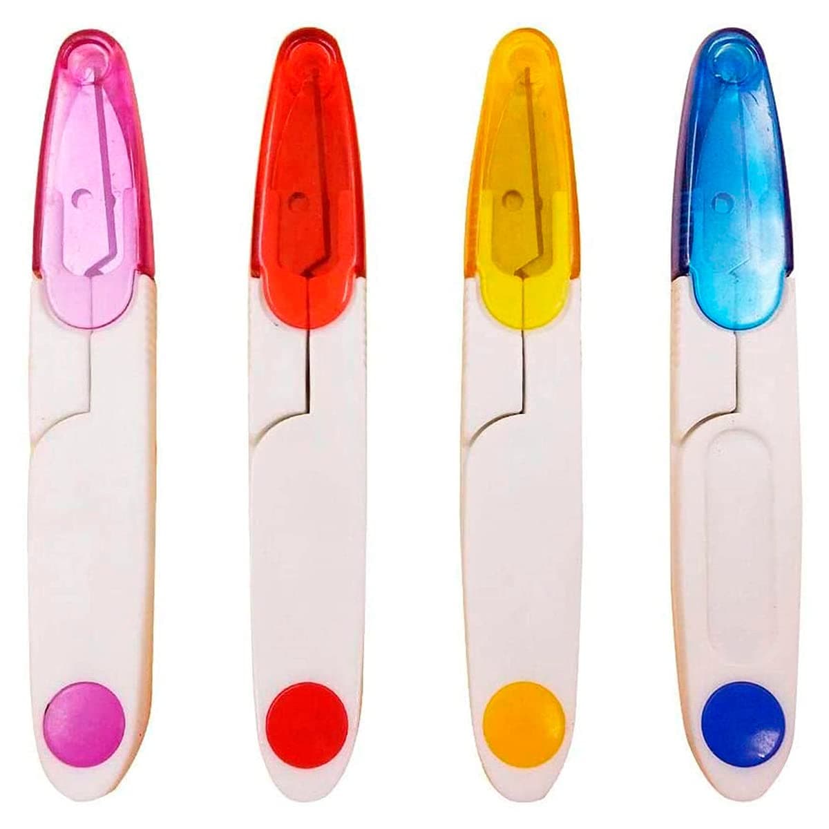 4 PCS U-Shaped Cutter Scissors For Fishing Line, Fabric, Paper, Thread, Plants – Colorful Scissors For Crafting Enthusiasts – Strong Cutters With Safety Covers