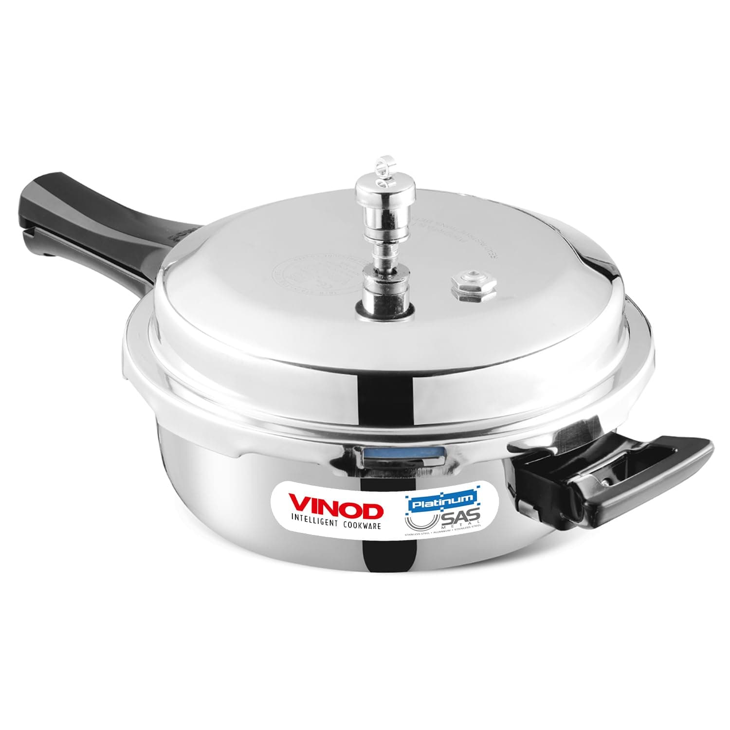 Platinum Triply Stainless Steel Outer Lid Pressure Cooker – 2 Litre, 2.5 mm Thick Heavy Base, ISI Certified, Induction & Gas Compatible, Durable Triply Cooker with 2-Year Warranty