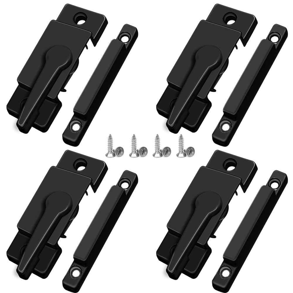 Window Sash Locks and Keeper ZUONAI 4 Pack Solid Metal Vinyl Window Sash Locks for Double Hung Window Latch Lock Replacement Security for Vertical and Horizontal Sliding Windows