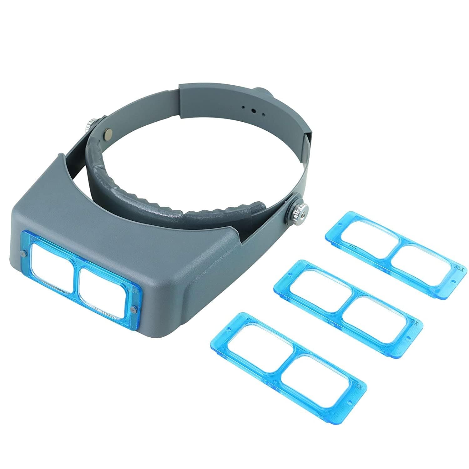 Medono India Hair Transplant Head Magnifier Visor Double Lens, Headband Magnifying Glasses, Fue Professional Loupe with 4 Replaceable Optical Lenses 1.5X, 2.0X, 2.5X, 3.5X