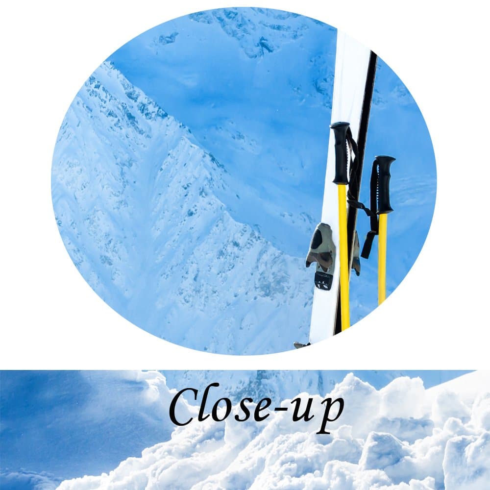 KREATIVE ARTS - 4 Piece Canvas Prints Wall Art Winter Mountains and Ski Equipment in the Snow Landscape Pictures Modern Home Decor Stretched and Framed Ready to Hang for Office and Living Room