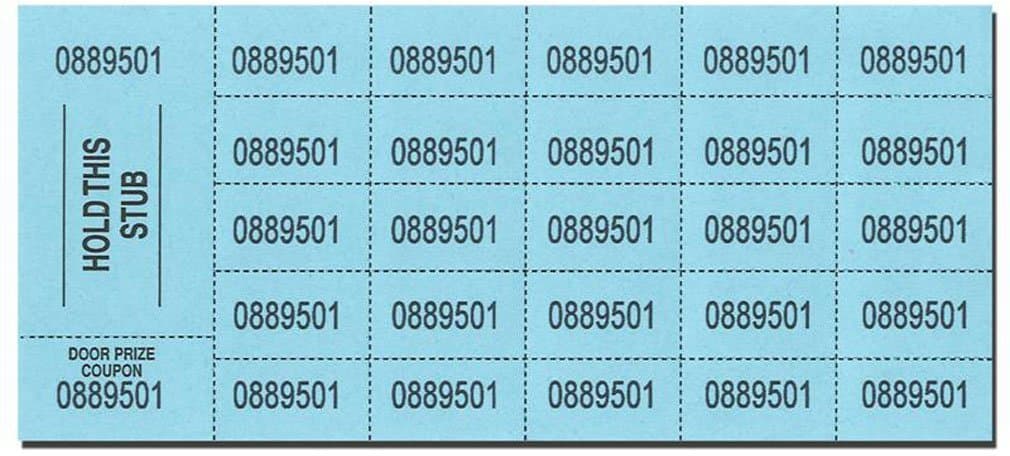 Auction Tickets - 500 Sheets Blue