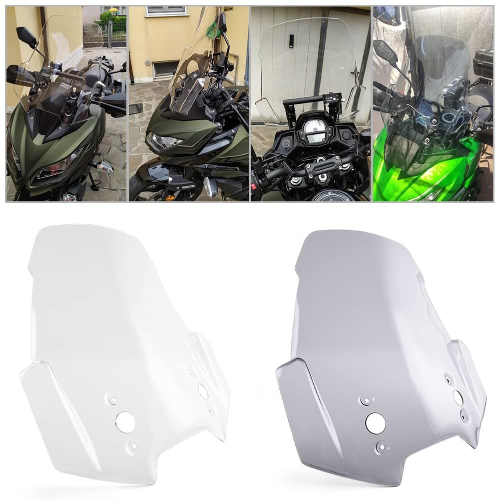 Motorcycle Windscreen Windshield Fairing Wind Deflectors Protector for Versys 650 Versys650 KLE650 2015-2021 Versys1000 Versys 1000 LT 2015-2018 Versys 1000 Versys1000 KLZ1000 2012-2019 (Light Smoke)