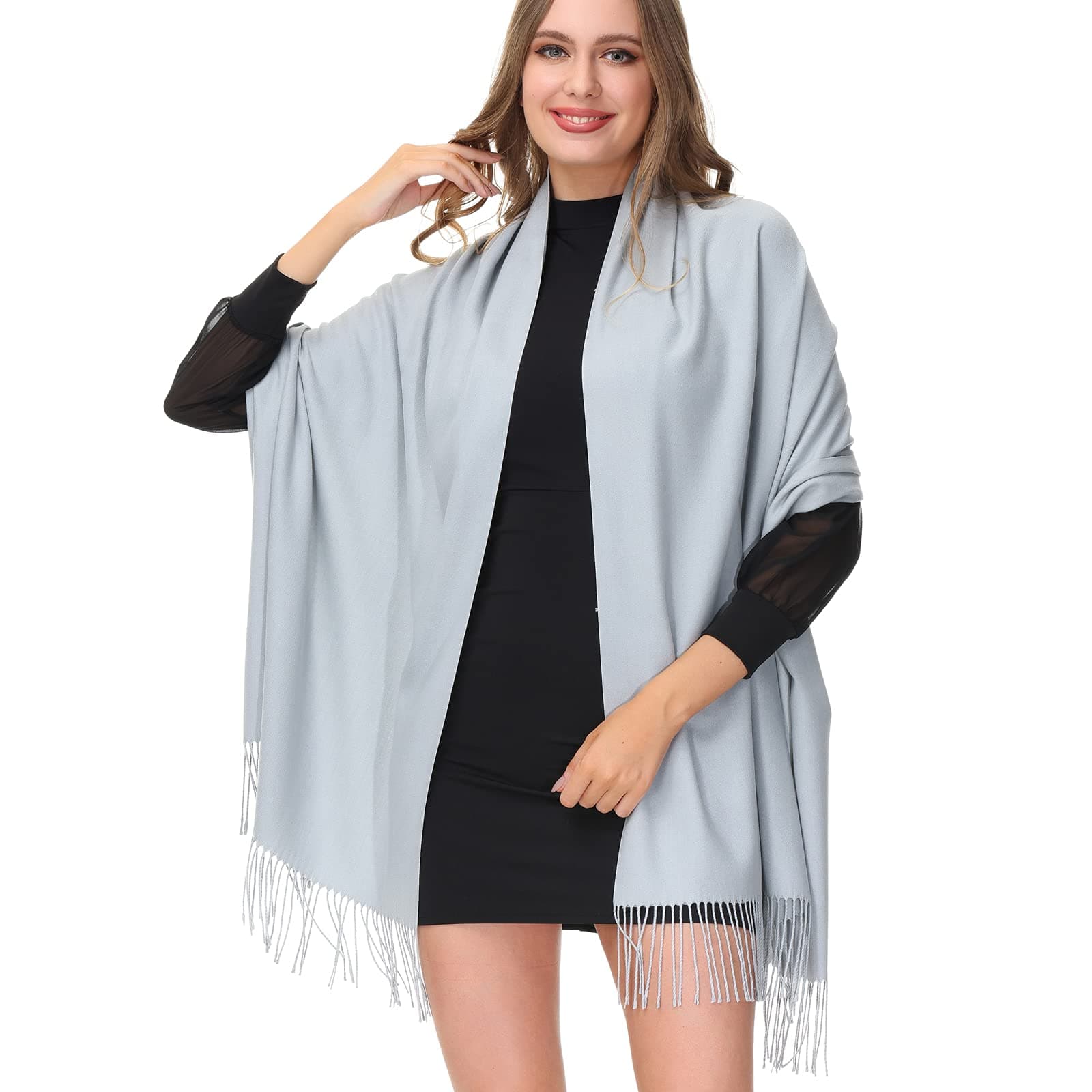 OHAYOMIWomens Pashmina Shawl Wrap Soft Warm Scarf Solid Color Pashmina