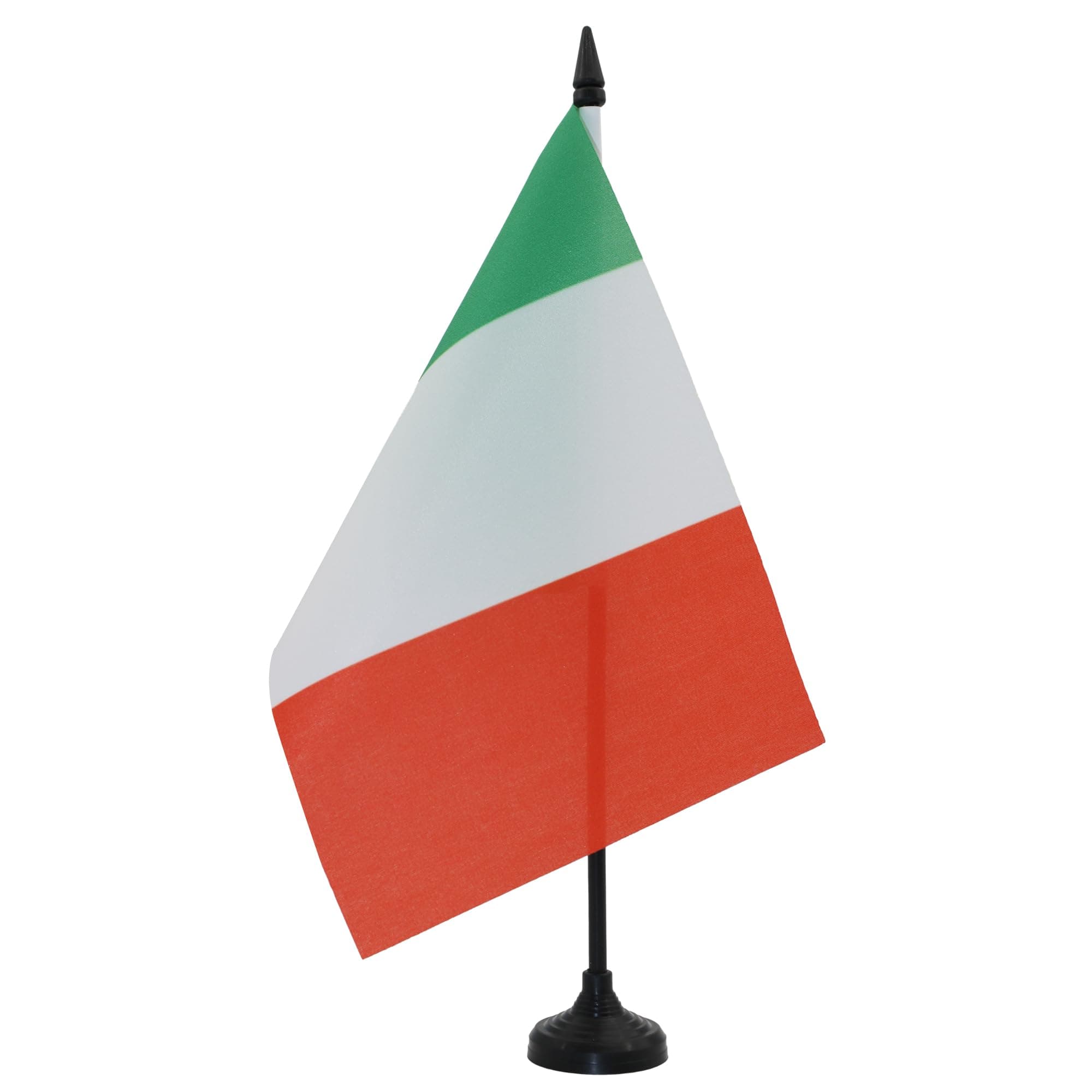 AZ FLAG Italy Table Flag 5'' x 8'' - Italian Office Decoration 100% Polyester 21 x 14 cm - Mini Desk Flag with Pole and Black Plastic Base