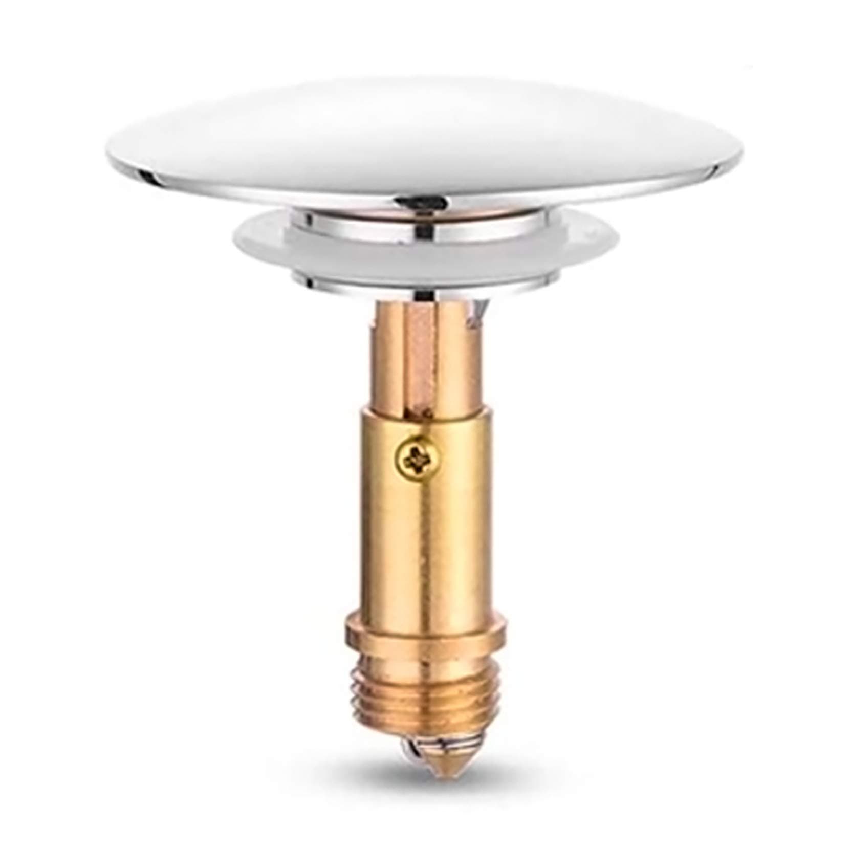 XIFIRY Pop Up Click Clack Sprung Plug Stopper ,Bathroom Basin Sink Drain Plug Stopper ,Waste Push Button Brass Slotted Plug for Washbasin Kitchen Bathroom