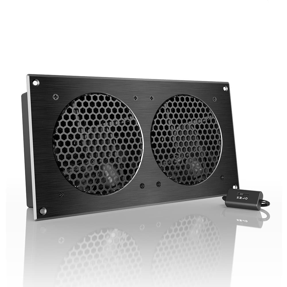 AC Infinity AIRPLATE S7 Quiet Cooling Fan System 12" Speed Control for Home Theater AV Equipment Cabinet