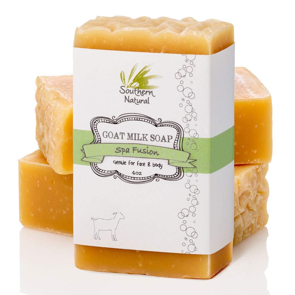 Southern Natural (3 BARS) - Essential Oil Blend - Handmade Goat Milk Soap Bars - For Eczema, Psoriasis & Dry Skin. 100% & Gentle For Men, Women, Teens & Kids. (3 BARS 120ml EACH)