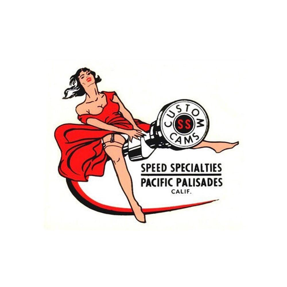 Speed Specialties Custom Cams Vintage Reproduction Drag Racing Hot Rod Decal Bumper Sticker