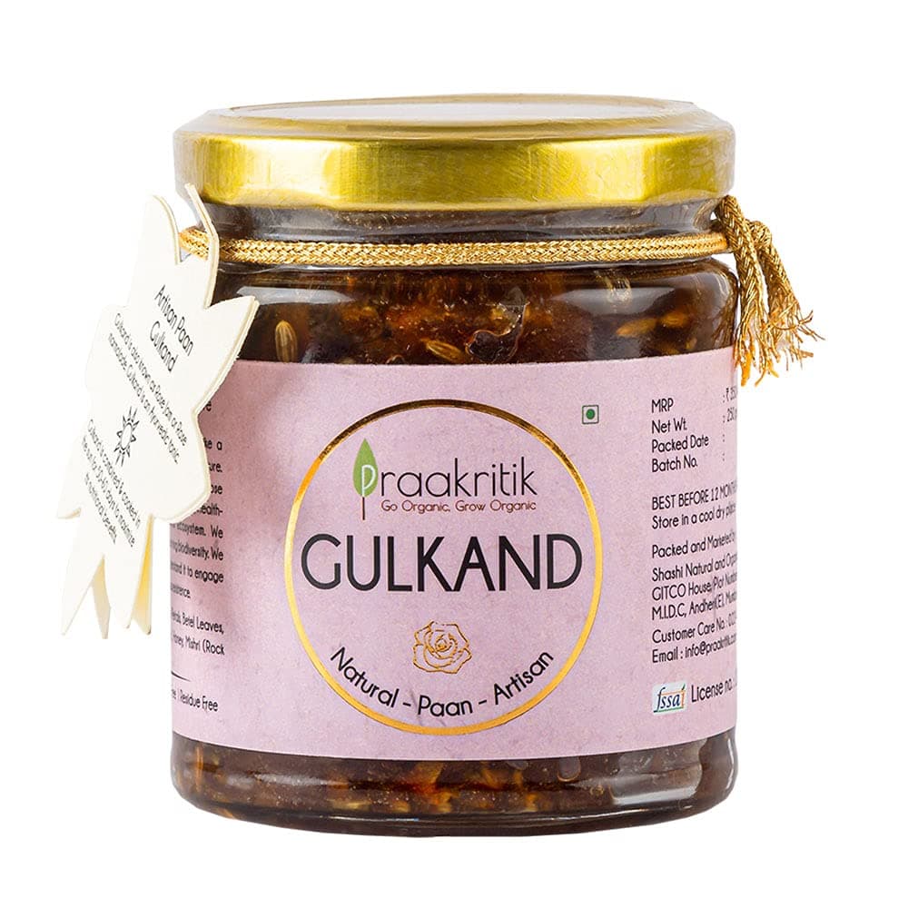 Gulkand Natural Paan - 250g, Artisan Flavor with Rose Petals, Honey & Mishri(Rock Sugar), Pure Vegetarian, Rich in Calcium & Antioxidants, Natural Cooling Agent
